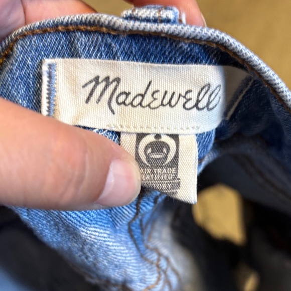 Madewell Light Blue Distressed Jean Shorts - Picture 3 of 4